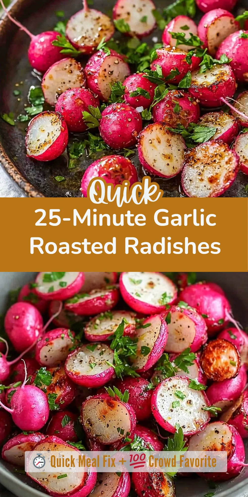 25-Minute Garlic Roasted Radishes