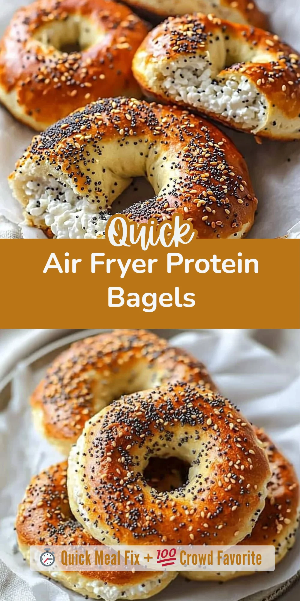 Air Fryer Protein Bagels