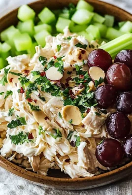 Delicious bowl of Best Ever Chicken Salad with fresh ingredients and herbs