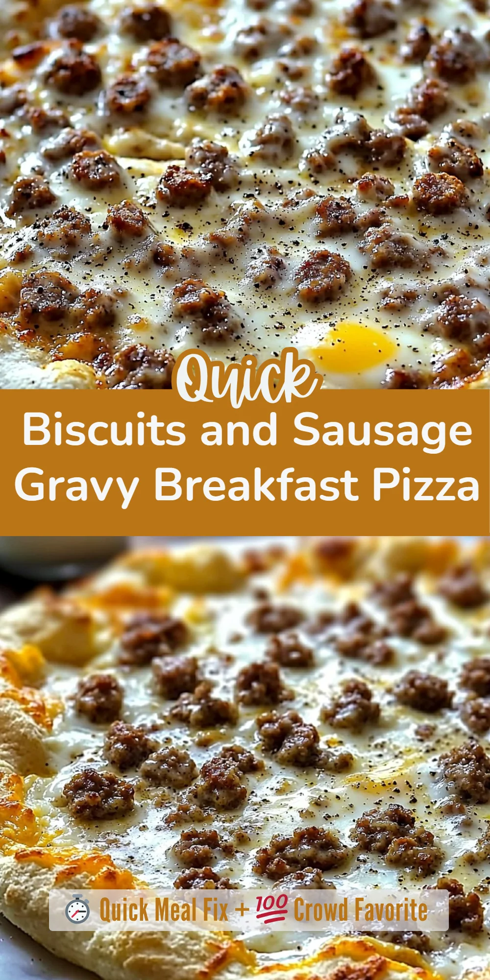 Biscuits and Sausage Gravy Breakfast Pizza