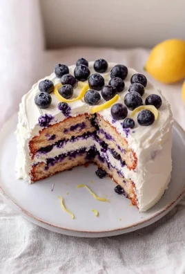 Delicious blueberry lemon cake with fresh blueberries and lemon zest