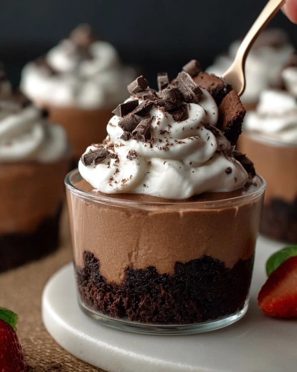 Brownie Chocolate Mousse Cups