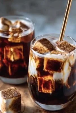 Glass of Campfire Cola Dirty Soda topped with whipped cream and s'mores toppings