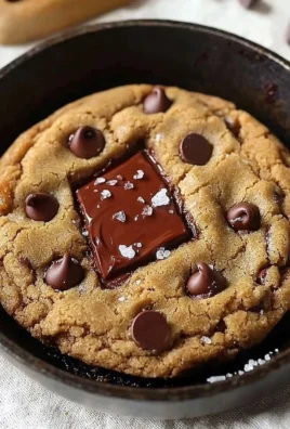 Delicious chocolate chip skillet cookie fresh out of the oven