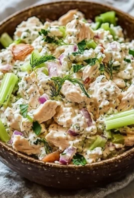 Healthy Cottage Cheese Chicken Salad with fresh ingredients served in a bowl