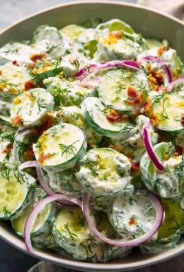Delicious Creamy Cucumber Crack Salad served in a bowl