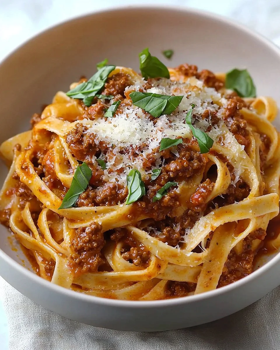 Creamy Fettuccine Bolognese