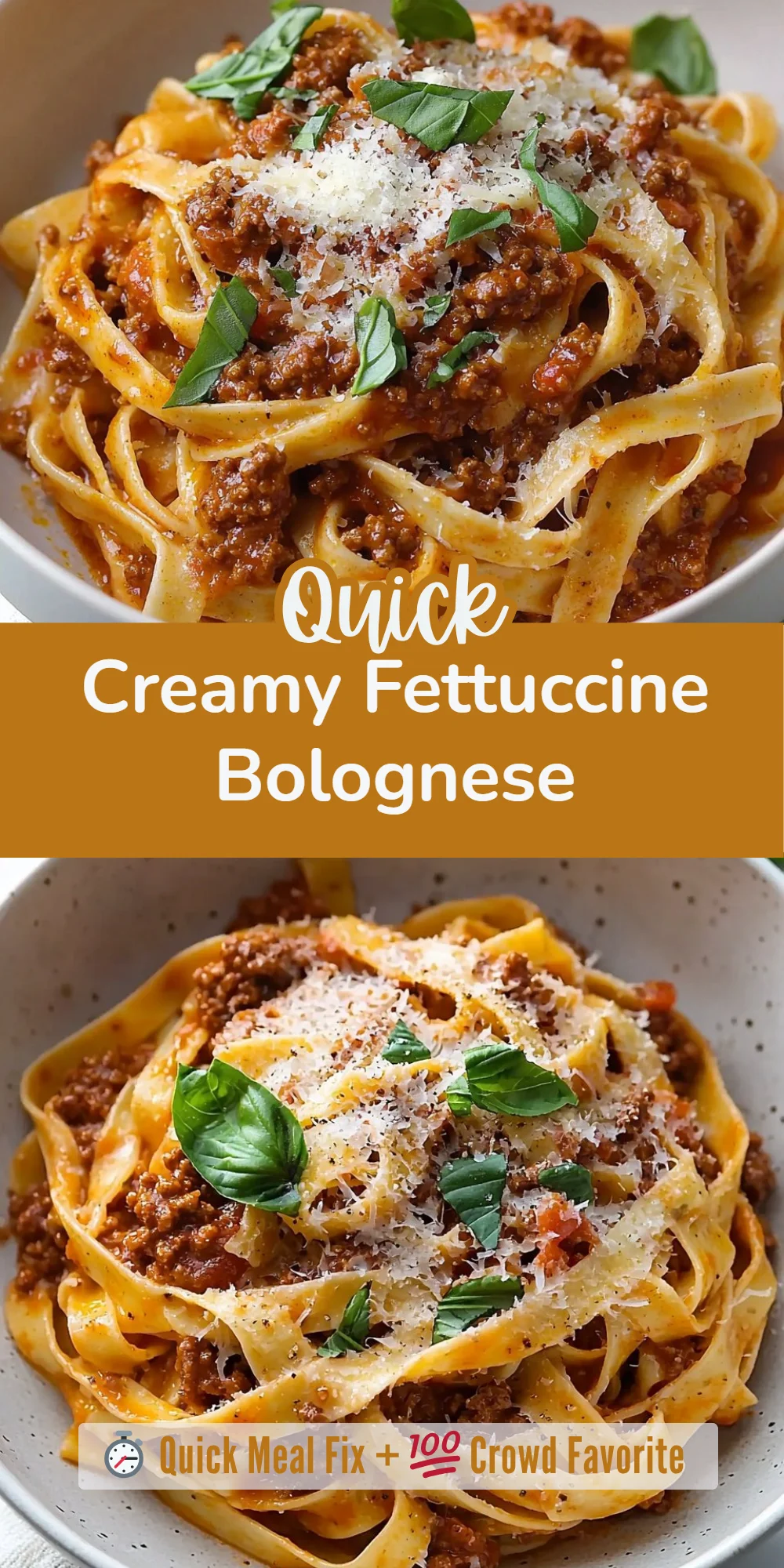 Creamy Fettuccine Bolognese