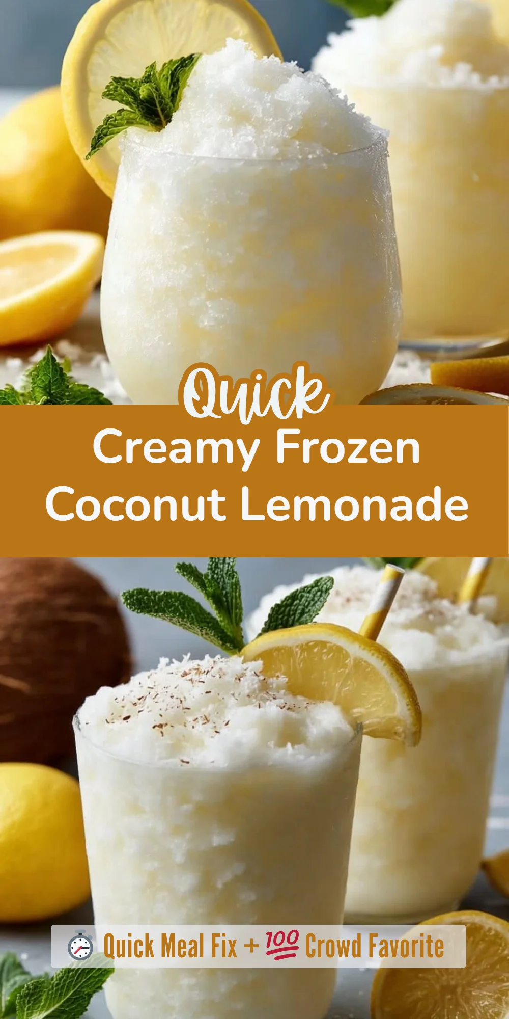 Creamy Frozen Coconut Lemonade