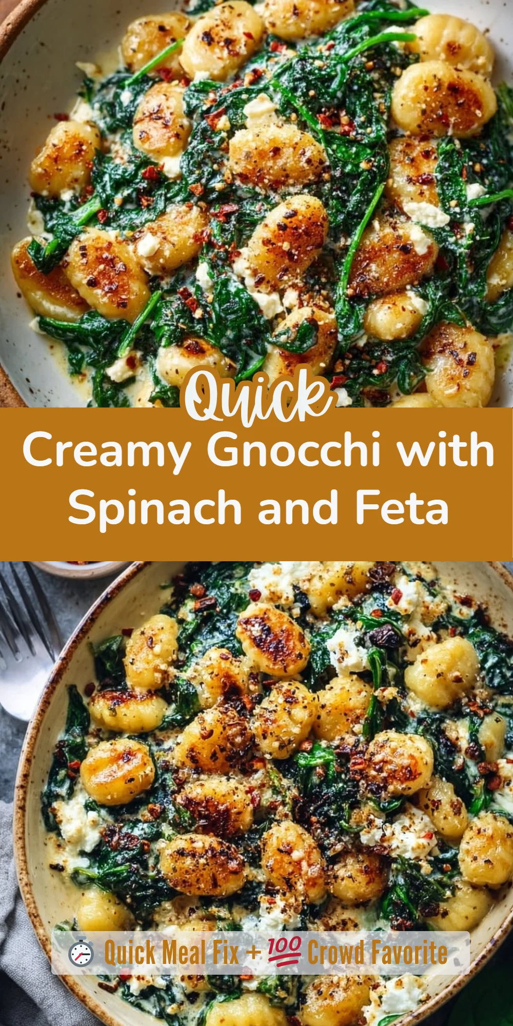Creamy Gnocchi with Spinach and Feta