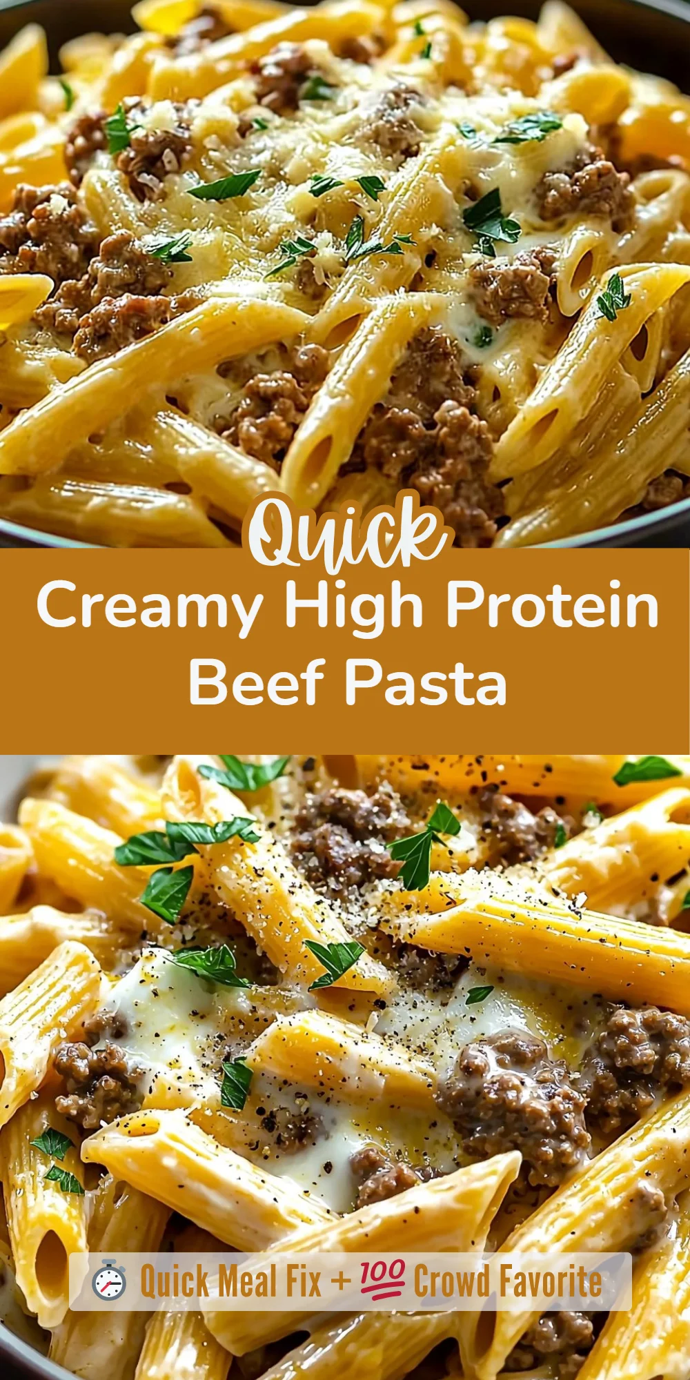 Creamy High Protein Beef Pasta