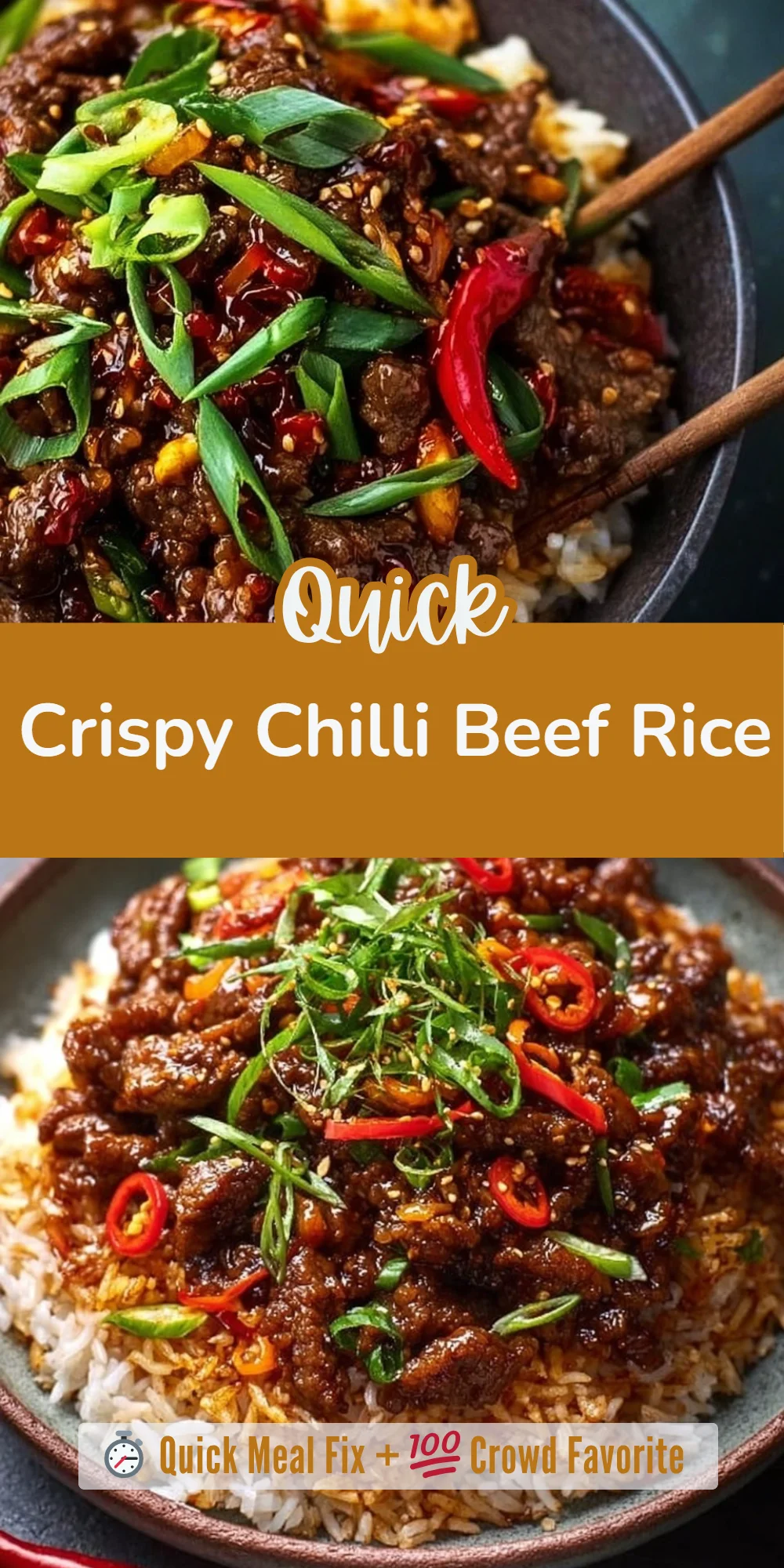Crispy Chilli Beef Rice