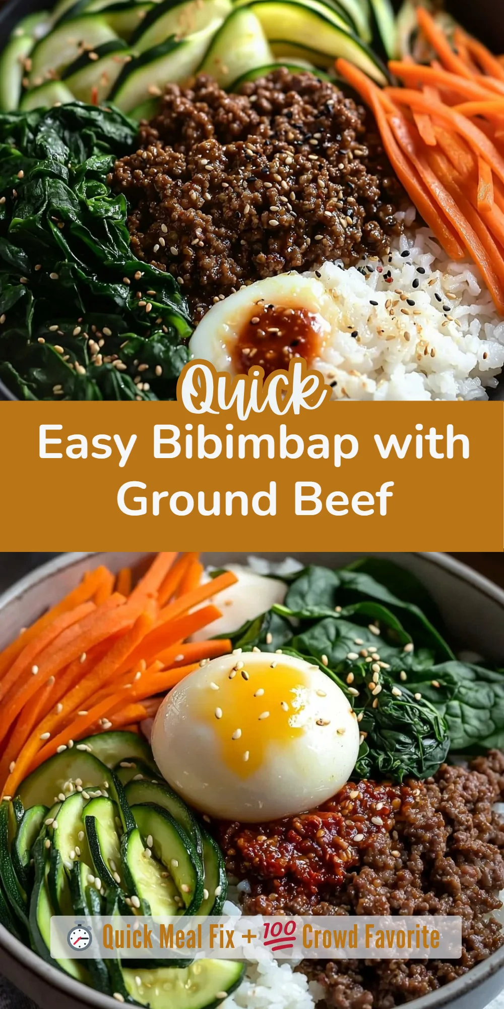 Easy Bibimbap with Ground Beef
