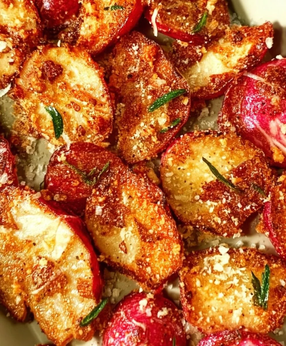 Garlic Parmesan Air Fryer Roasted Radishes