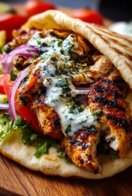 Delicious Greek Chicken Gyros with lemon-herb marinade on a plate