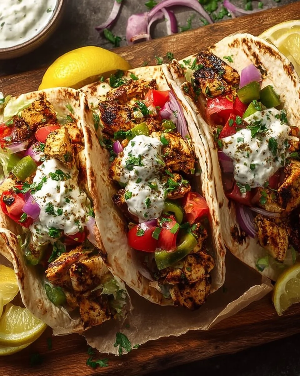 Grilled Mediterranean Chicken Tacos