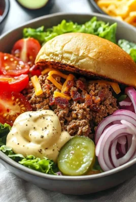 Healthy Burger Bowl with special sauce, vegetables, and protein