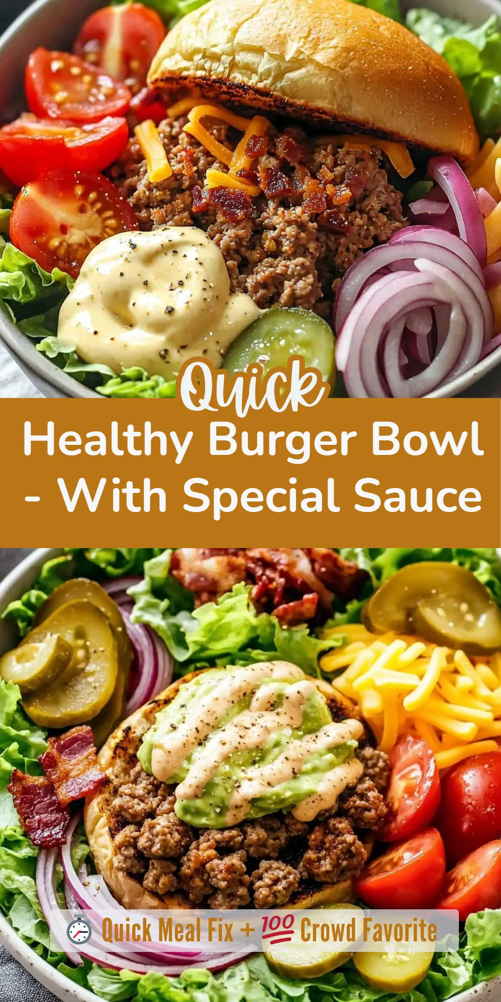 Healthy Burger Bowl - With Special Sauce