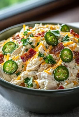 High protein jalapeno popper chicken salad with bacon and cheese