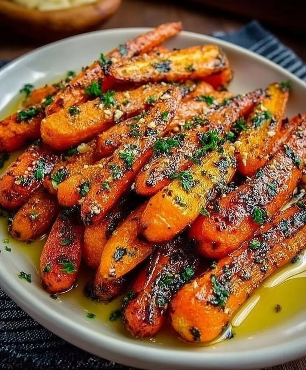 Honey Garlic Butter Roasted Carrots