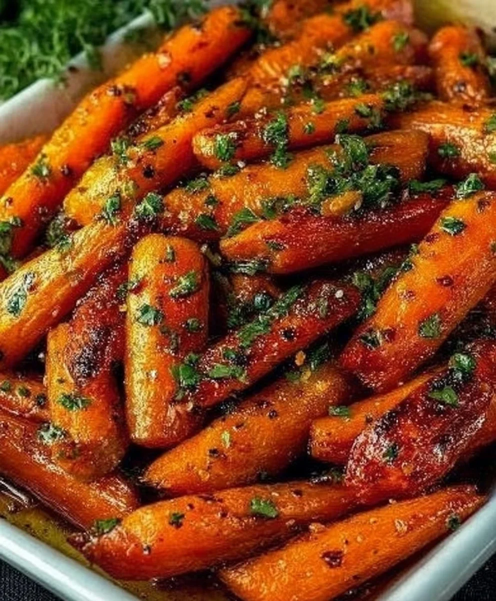 Honey Garlic Butter Roasted Carrots