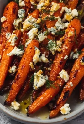Honey roasted carrots garnished with feta cheese