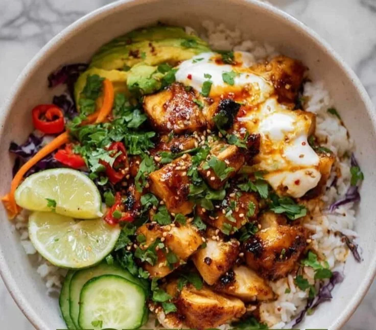 Hot Honey Chicken and Rice Bowls