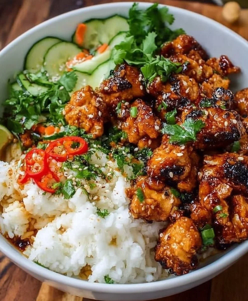 Hot Honey Chicken and Rice Bowls