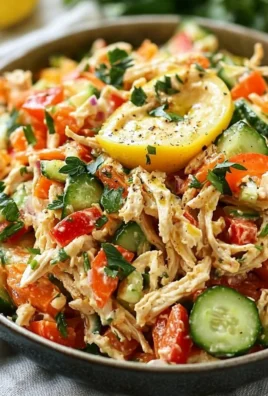 Delicious Hummus Chicken Salad with fresh ingredients in a bowl.