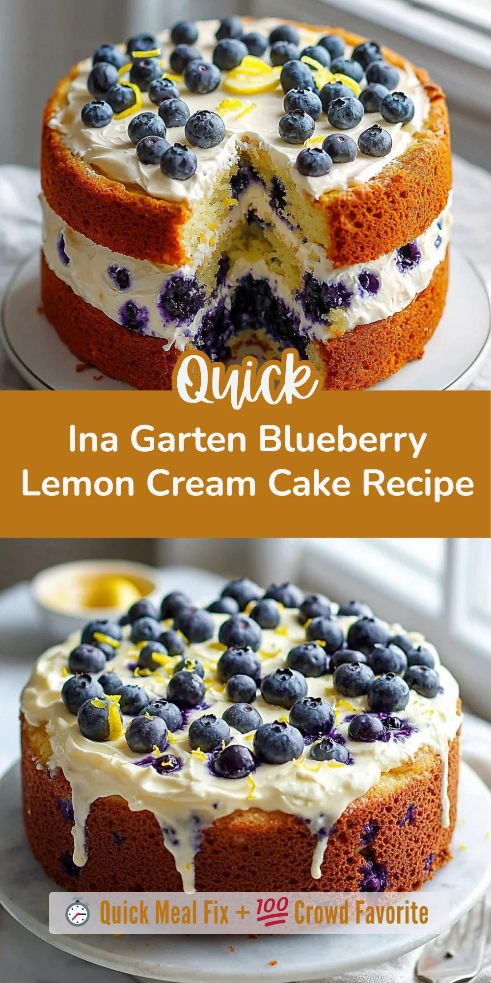 Ina Garten Blueberry Lemon Cream Cake Recipe