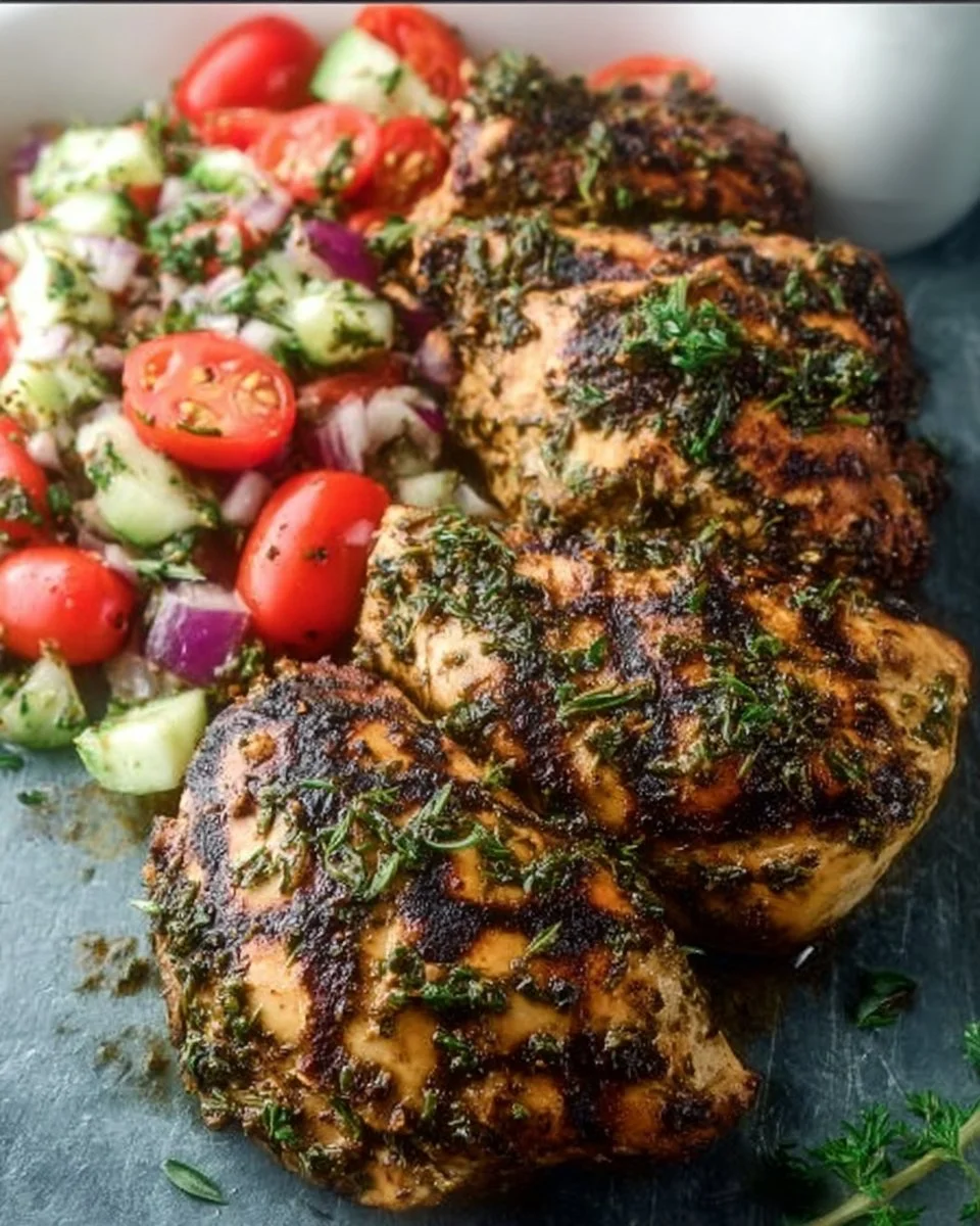 Juicy Mediterranean chicken marinated for grilling or roasting
