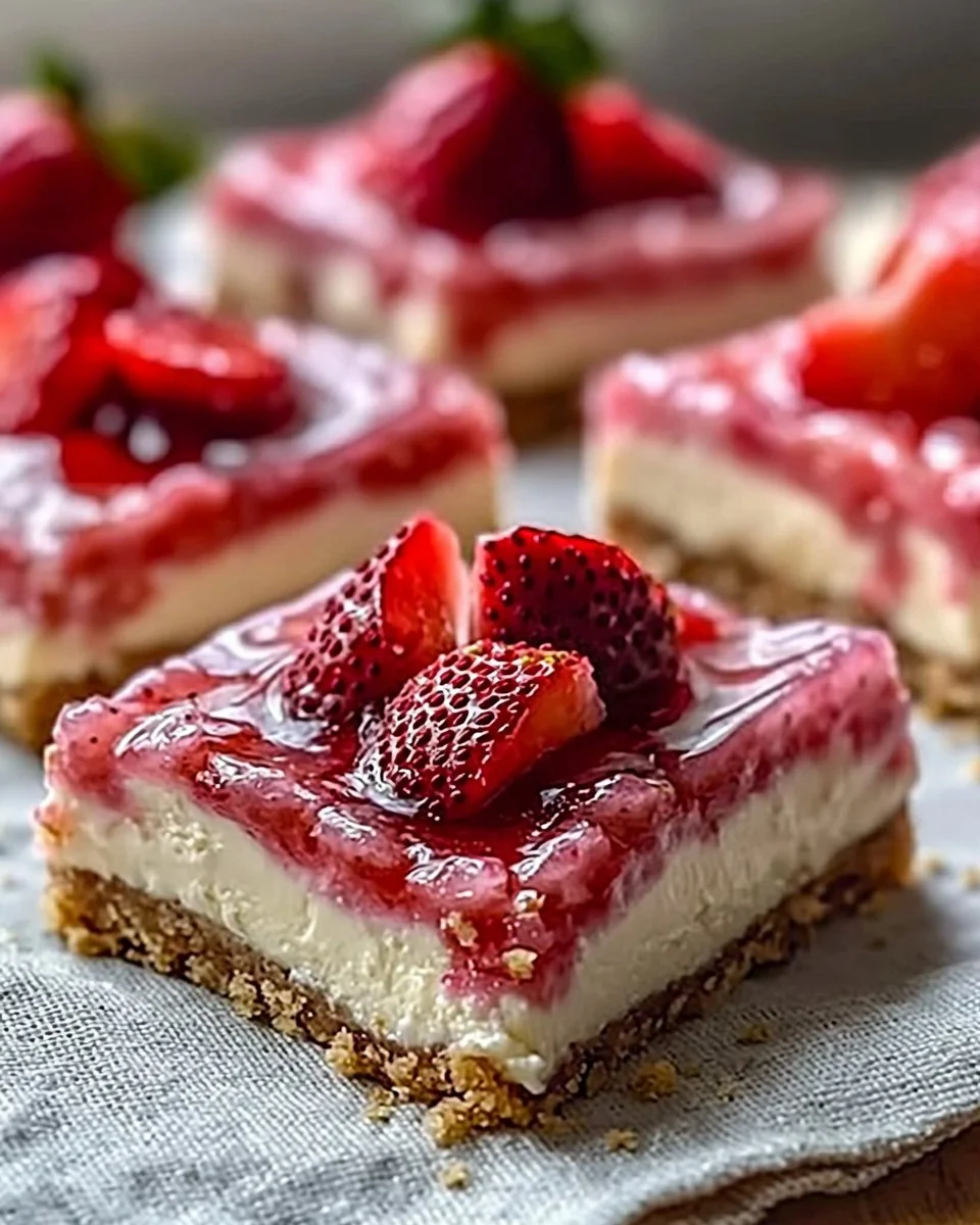 Keto Strawberry Cheesecake Bars