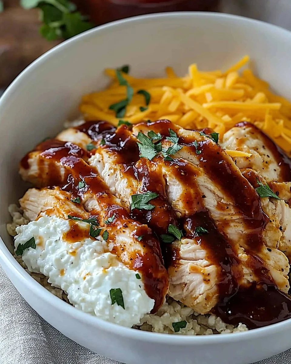 Macro-Friendly BBQ Ranch Chicken Bowl with 42g of Protein