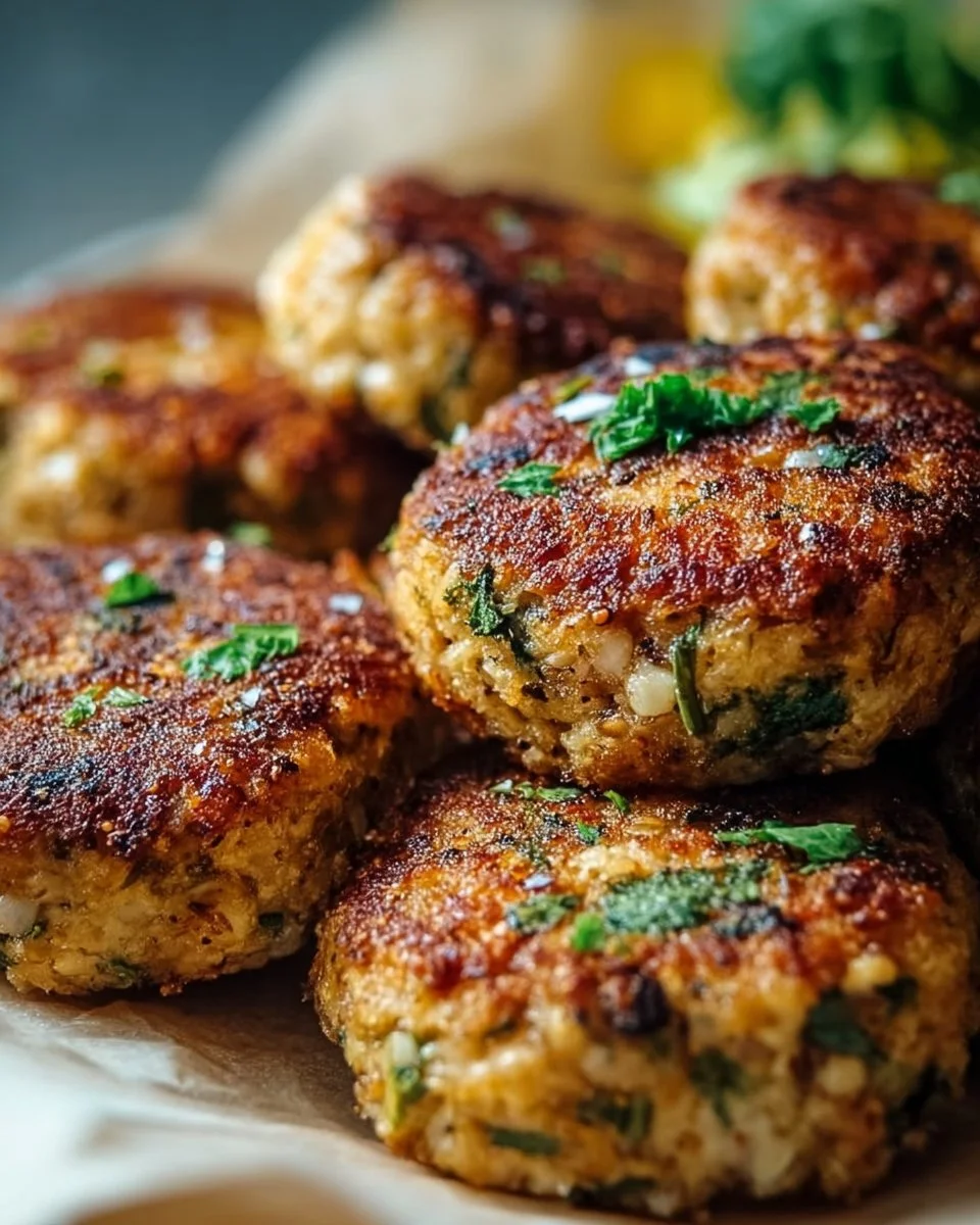 Mediterranean chicken patties made with fresh herbs and spices