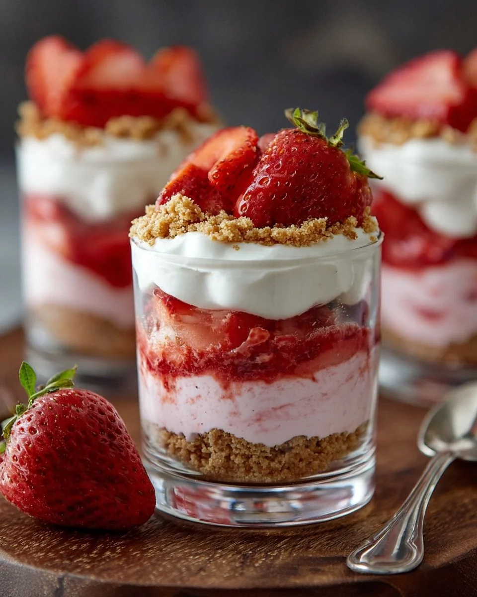 No-Bake Strawberry Cheesecake Parfaits