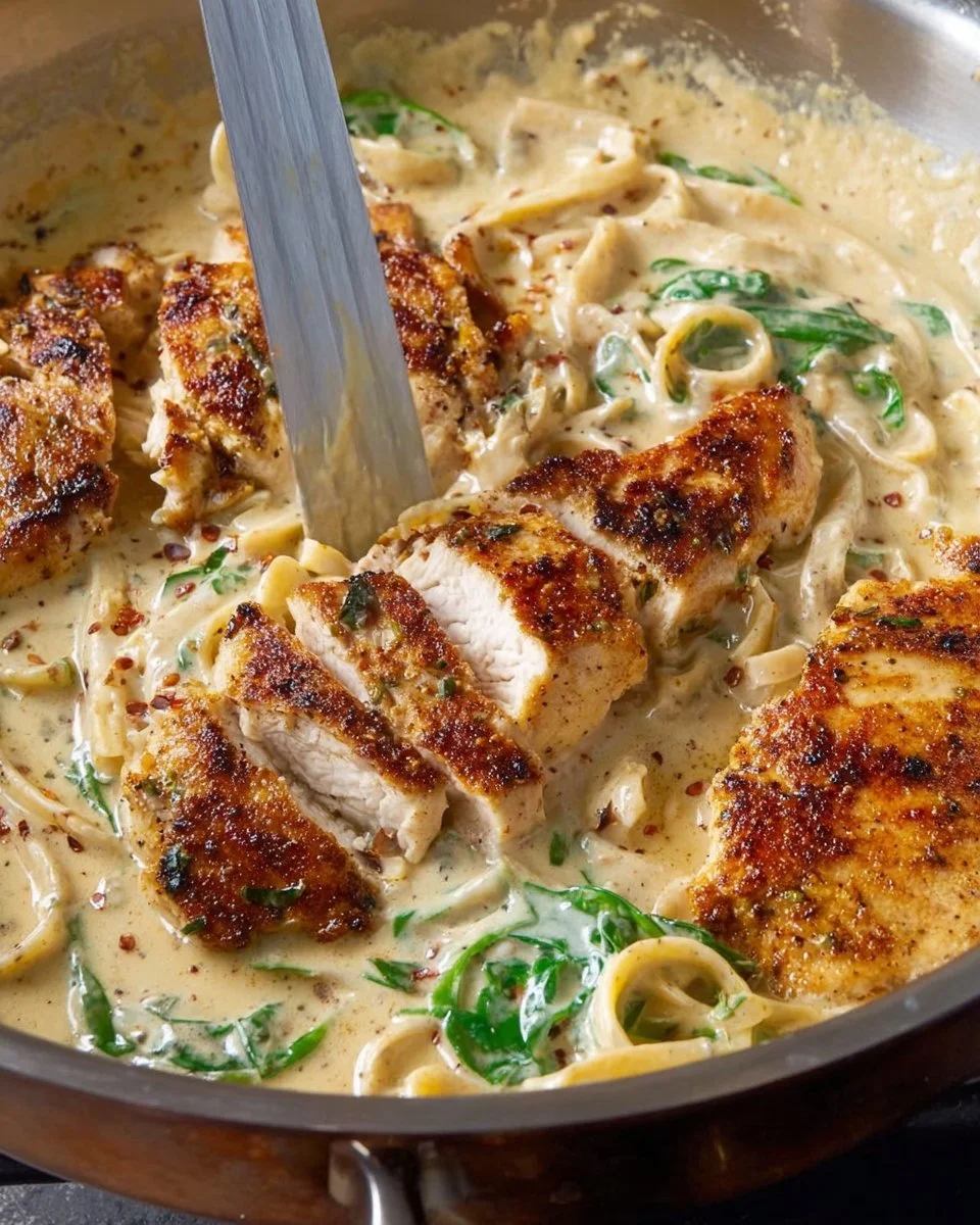 One Pan Blackened Chicken Alfredo