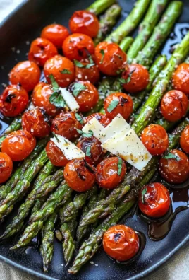 Parmesan Roasted Asparagus garnished and ready to serve