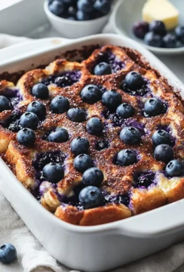 Quick and delicious blueberry French toast casserole served on a plate.