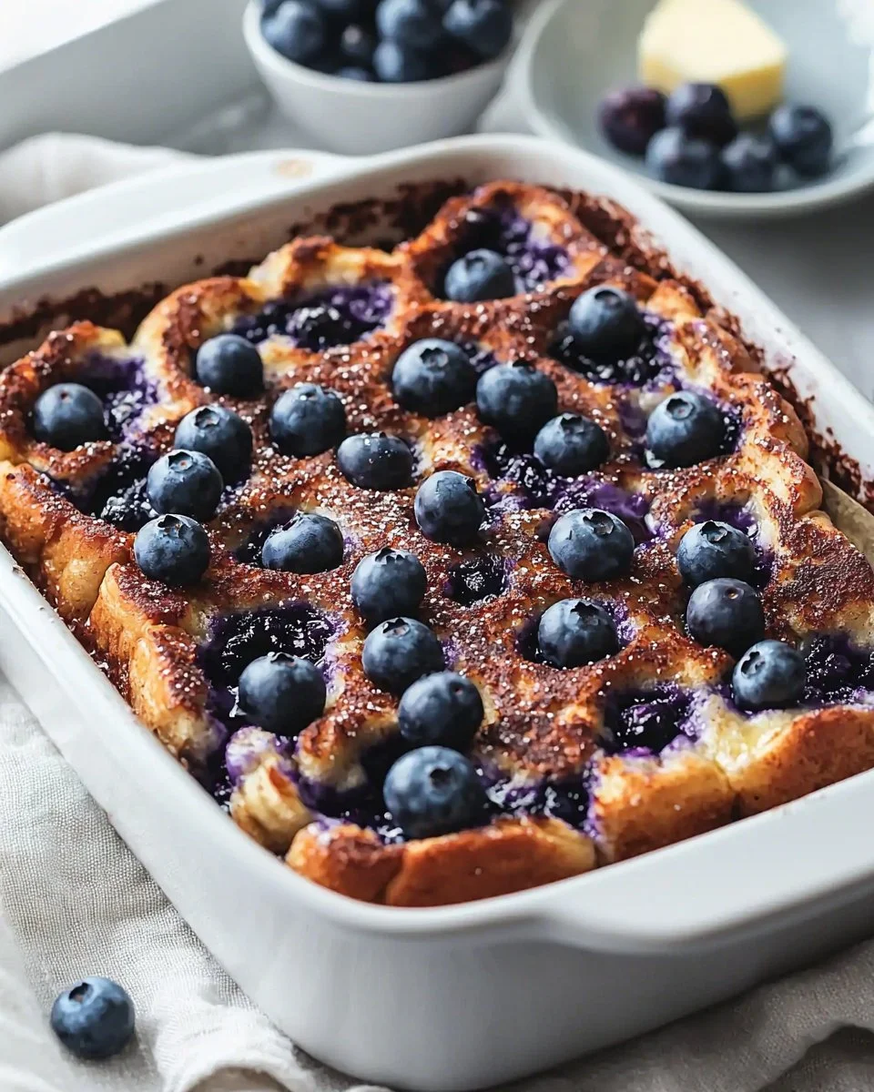 Quick Blueberry French Toast Casserole