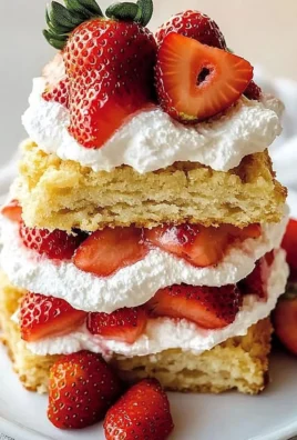 Quick classic strawberry shortcake dessert with fresh strawberries and whipped cream