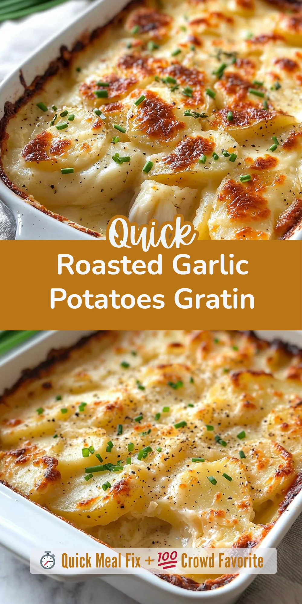 Roasted Garlic Potatoes Gratin