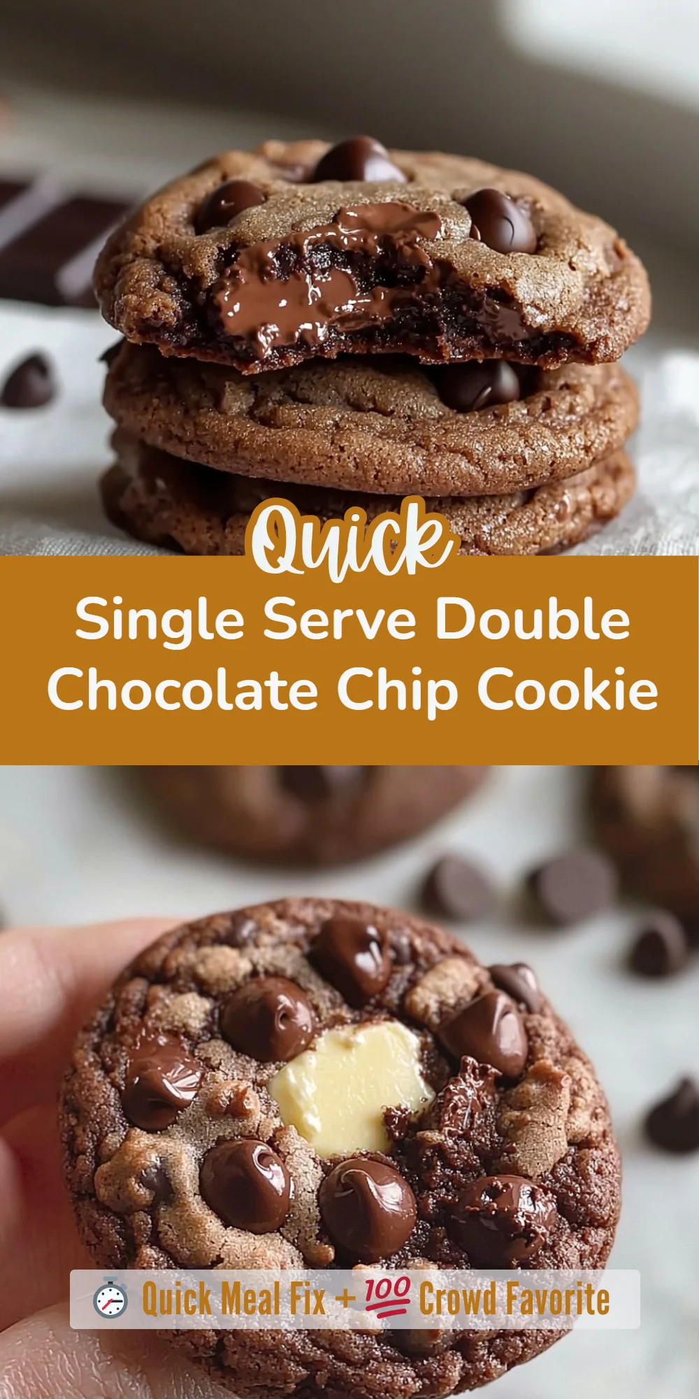 Single Serve Double Chocolate Chip Cookie