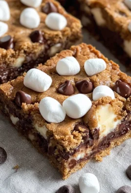 Delicious S'mores Cookie Bars with chocolate, marshmallows, and graham crackers
