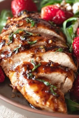 Delicious plate of Strawberry Chicken garnished with fresh strawberries and herbs.