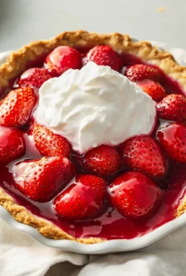 Freshly baked Strawberry Pie topped with ripe strawberries