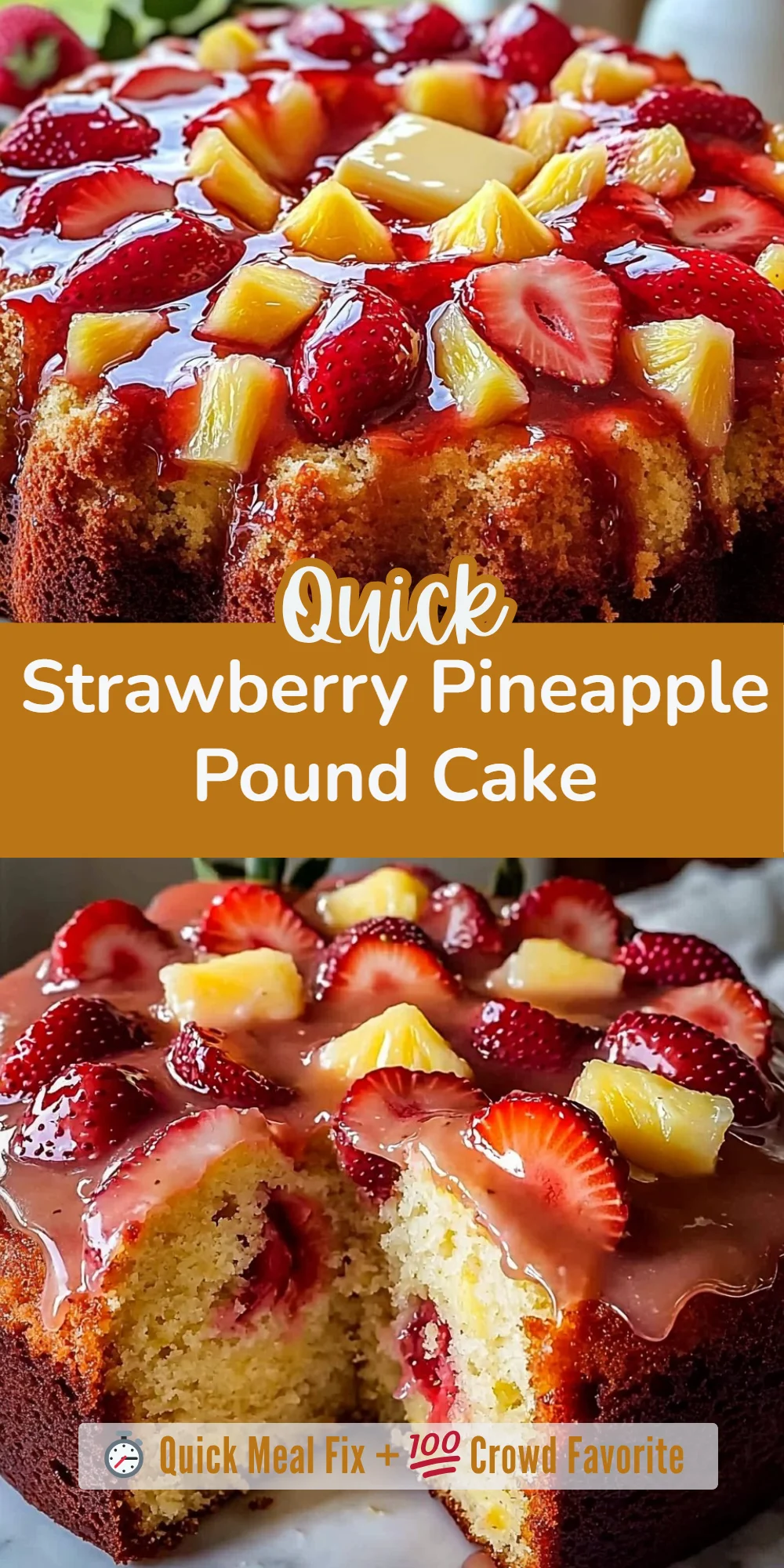 Strawberry Pineapple Pound Cake