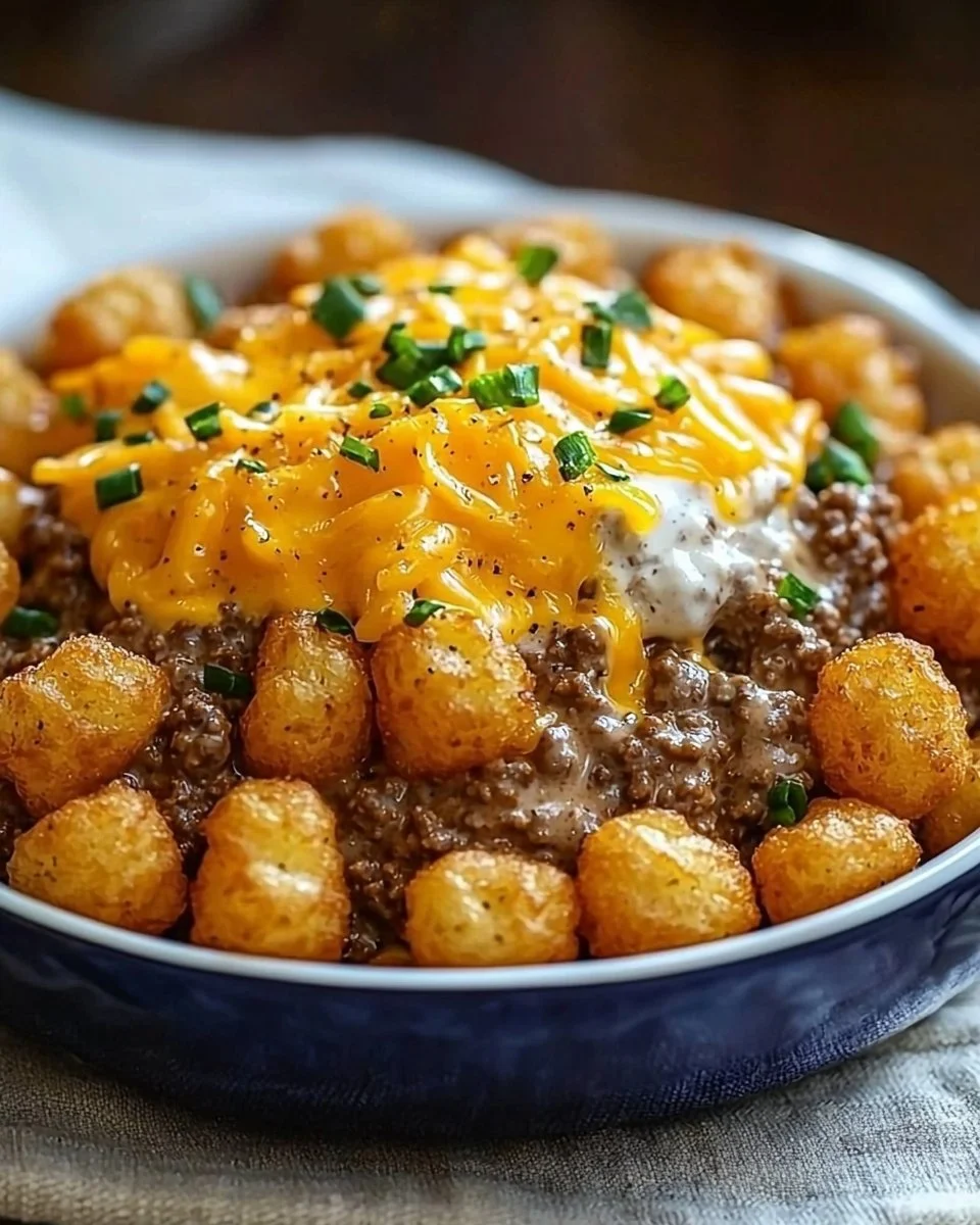 Tater Tot Casserole with Ground Beef