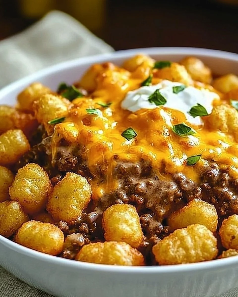 Tater Tot Casserole with Ground Beef