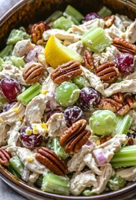 Healthy chicken salad with fresh ingredients in a bowl