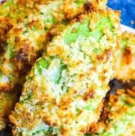 Crispy air fryer avocado fries served with dipping sauce